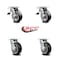 Service Caster 5 Inch Rubber on Aluminum Caster Set with Roller Bearing 2 Total Lock Brake SCC SCC-TTL30S520-RAR-2-S-2 - alternate 3